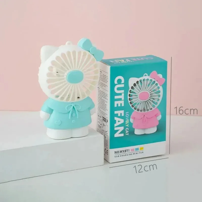 Миниатюрный USB-вентилятор Hello Kitty ручной перезаряжаемый маленький настольный