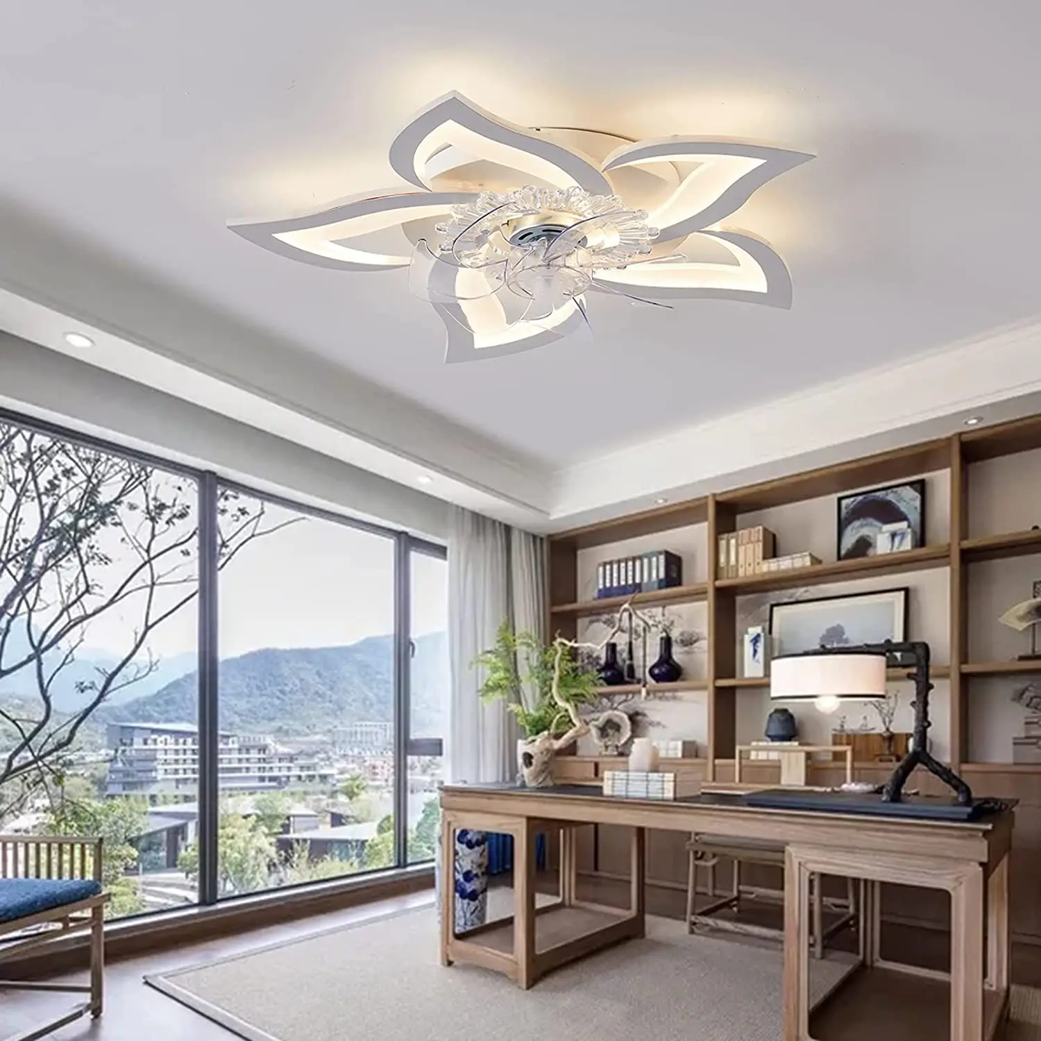 Pаспродажа Светодиодный потолочный вентилятор с подсветкой, тисветильник й потолочный светильник с регулируемой яркостью и дистанционным управление...