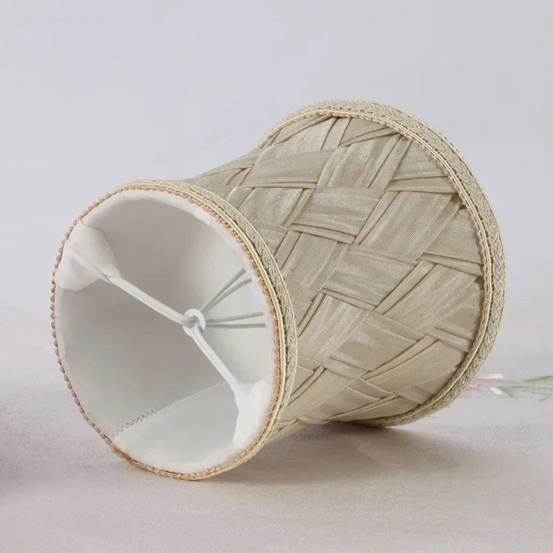 Заводской современный абажур в европейском стиле с зажимом E14 тканый на заказ из