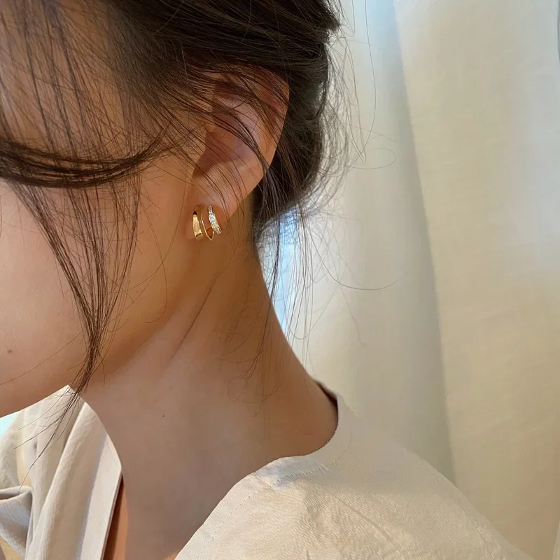 Корейские серьги NicheDesign Sensibility высококачественные твидовые стильные легкие