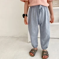 2022 spring new light luxury fashion kids mosquito proof pants casual pants boutique clothing simple style kids fashion