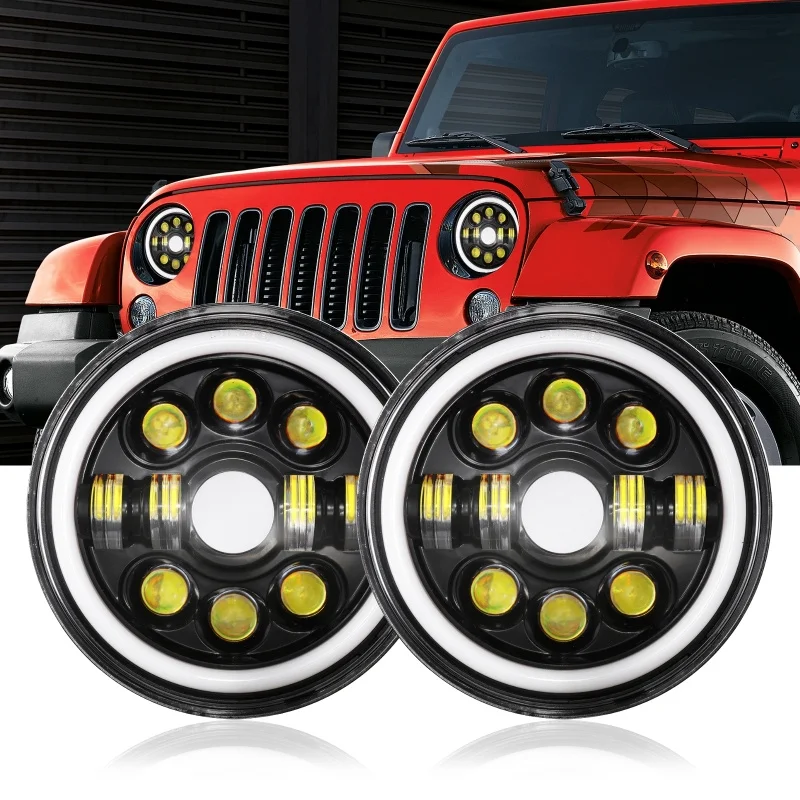 

1/2 шт., 7-дюймовые дневные ходовые огни для Jeep Wrangler JK TJ HJ