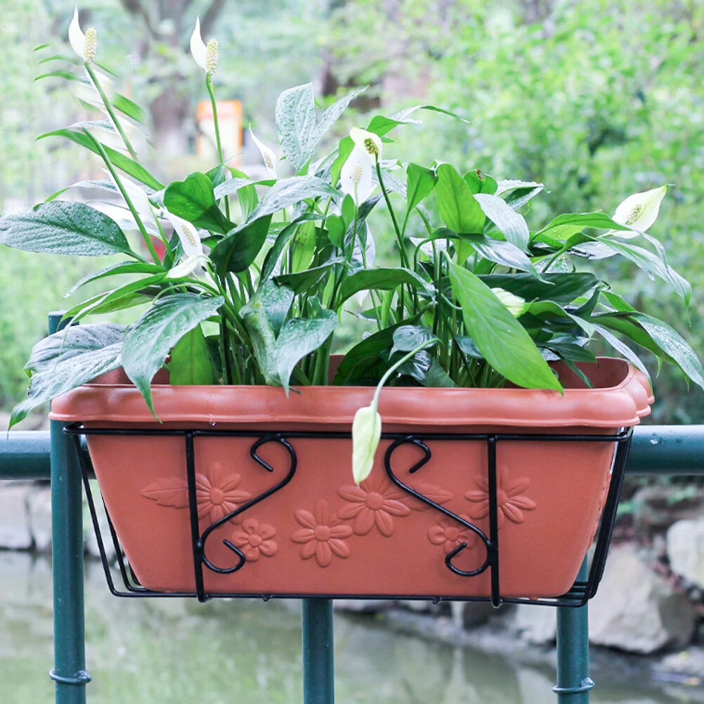 

Storage Rack Balcony Planter Shelf Holder Fence Planters Hanger Flowerpot Railings Hanging Bracket Metal Stands