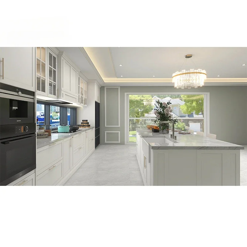 Изготовленный на заказ белый лак МДФ комплект роскошной домашней кухонной