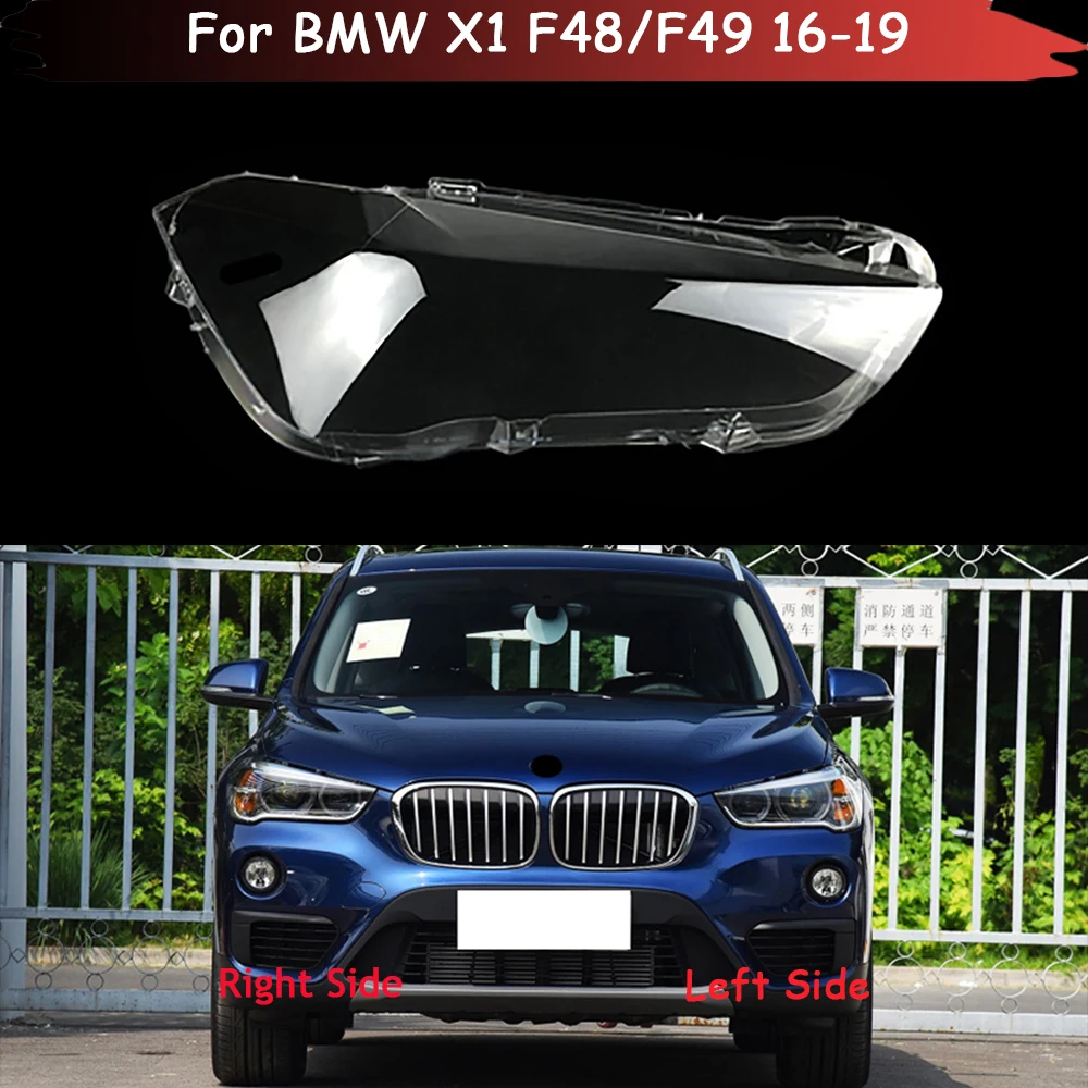 Auto Light Case For BMW X1 F48 F49 2016 2017 2018 2019 Car Headlight Lens Cover Lampshade Glass Lampcover Caps Headlamp Shell