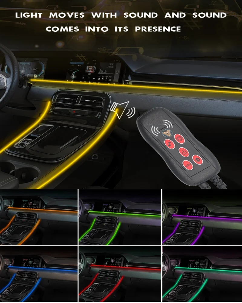 

3M/4M/5M Car Interior Led Decorative Lamp EL Wiring Neon Strip For Auto DIY Flexible Ambient Light USB Party Atmosphere Diode