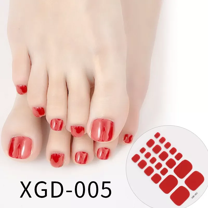 

NEW IN 1Pcs Color Toe Nail Stickers Fake Nails Toenail Wraps Nail Adhesive Self-Adhesive for Toe Polish Feet Stickers