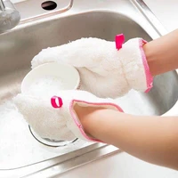 bamboo fiber dishwashing gloves oil resistant waterproof hangable household kitchen cleaning household supplies