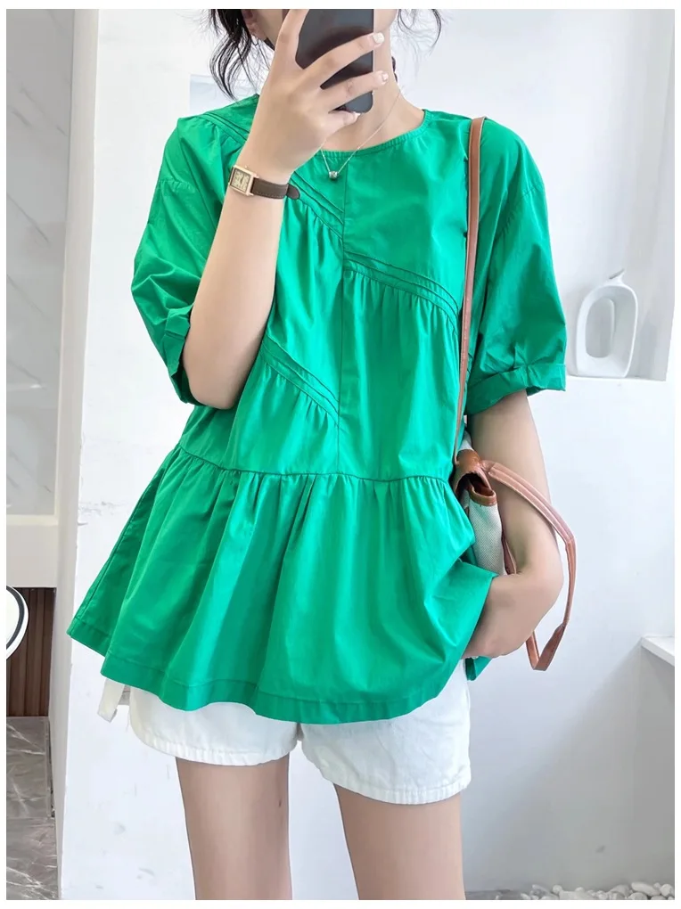 

Новинка лета 2022, свободная футболка с коротким рукавом для беременных, белая