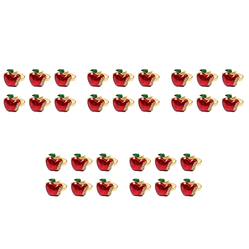 

Napkin Rings Set Of 30, Red Apple Napkin Ring For Wedding, Dinner Party, Banquet, Serviette For Christmas, Birthday