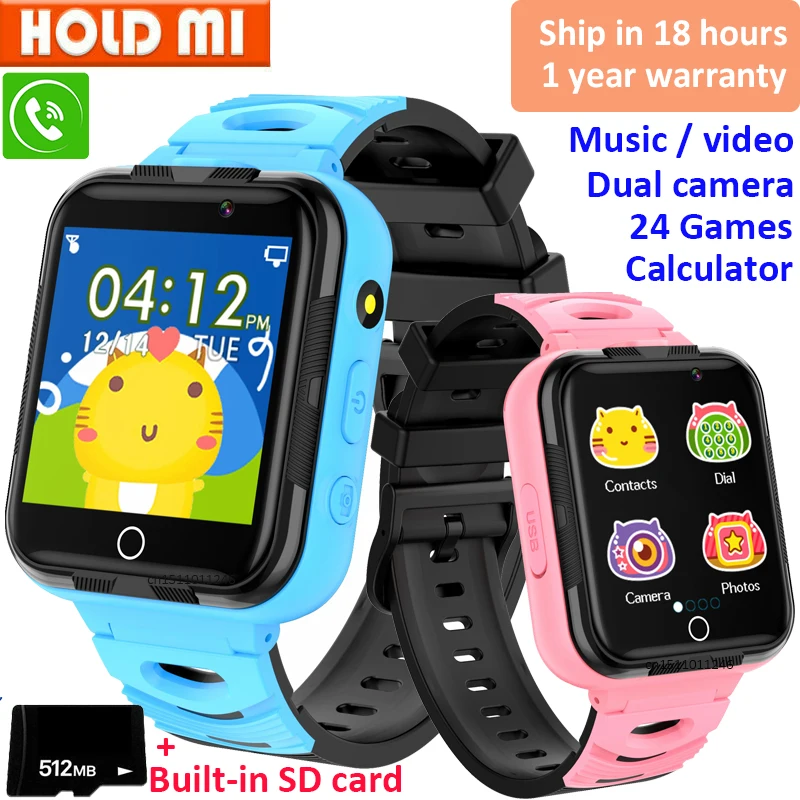 

New Smart Watch Kids 24 Puzzle Games Dual Camera Music Play Video Record 12/24 HR Alarm Clock Digital Wrist Watch Birthday Gift
