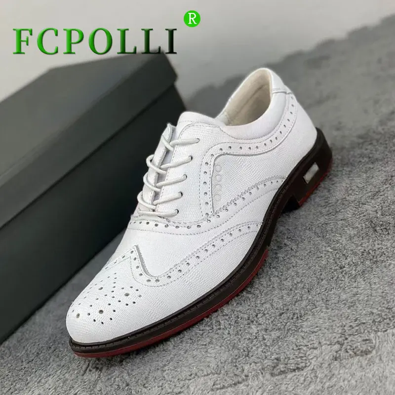 Professional Golf Shoes for Men Genuine Leather Sport Shoes Mens Anti Slip Golf Training Man Good Quality Walking Shoes Men