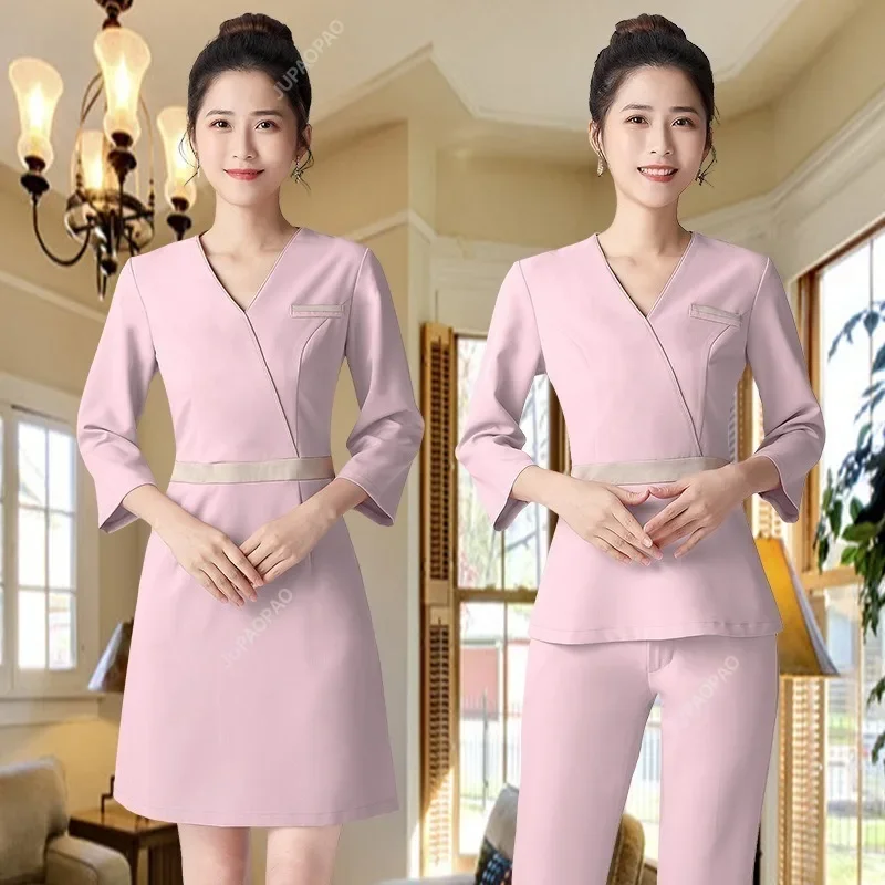 Красота Униформа Спа-отеля Стойка регистрации Салон Платье Женская Массажная