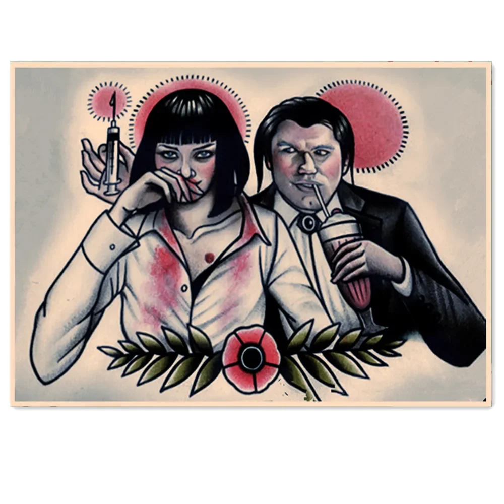 Криминальная литература. Тату на стену картины Постер и принты фильмов ретро