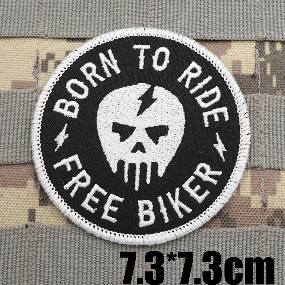 

Военные тактические вышитые нашивки Born To Ride Free Biker наручный ремень с подкладкой крючка для одежды