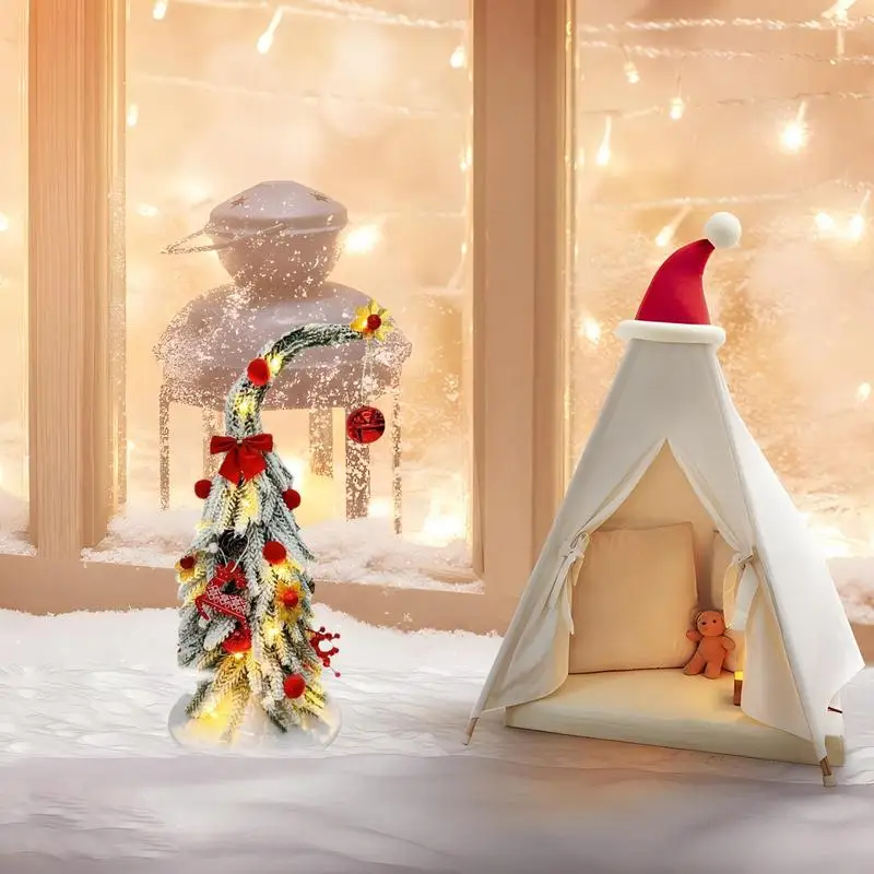 Настольная рождественская елка 13 8 дюйма маленькая искусственная гибкая со