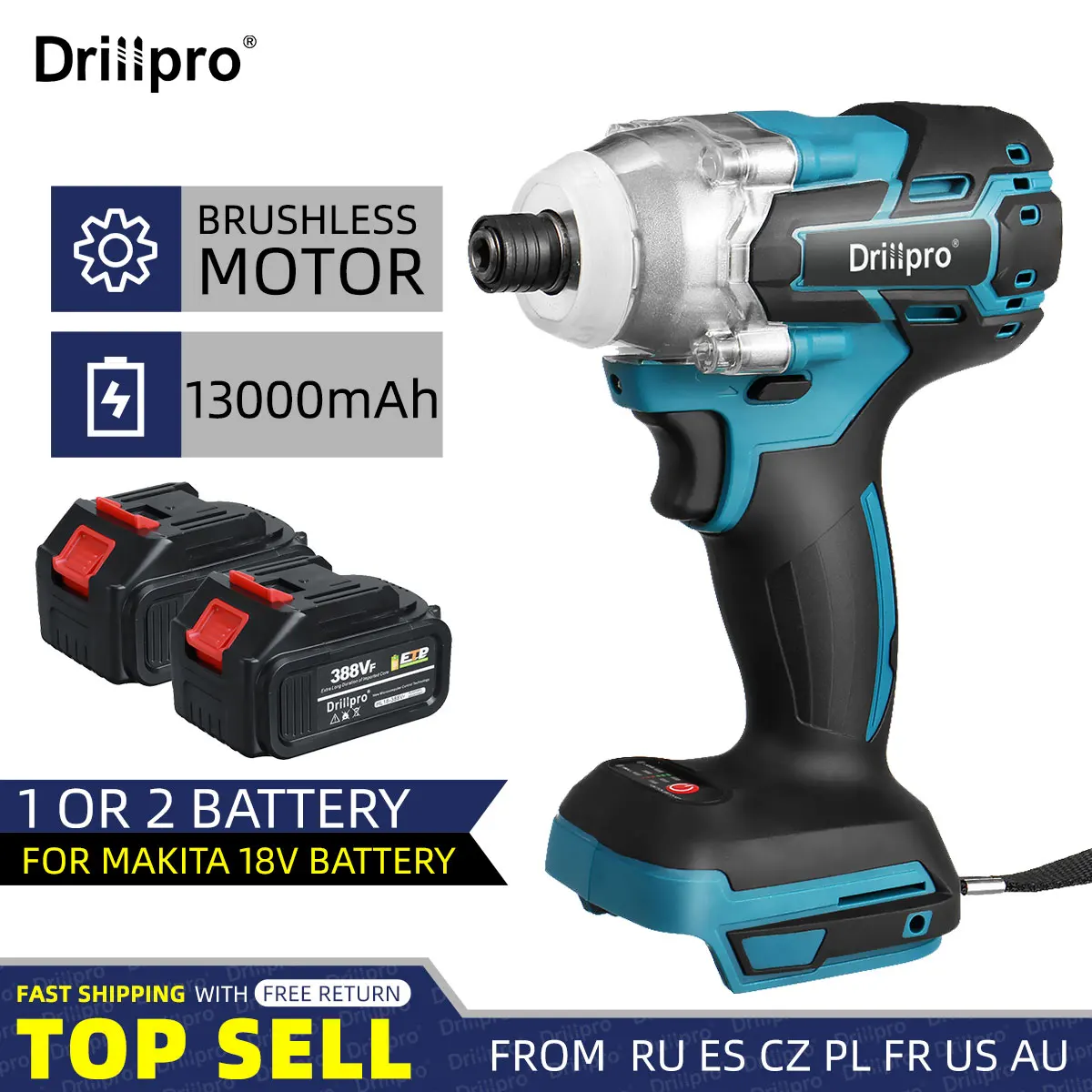 Аккумуляторная отвертка Drillpro 388VF, аккумуляторная электрическая отвертка, бытовой многофункциональный электроинструмент для аккумулятора