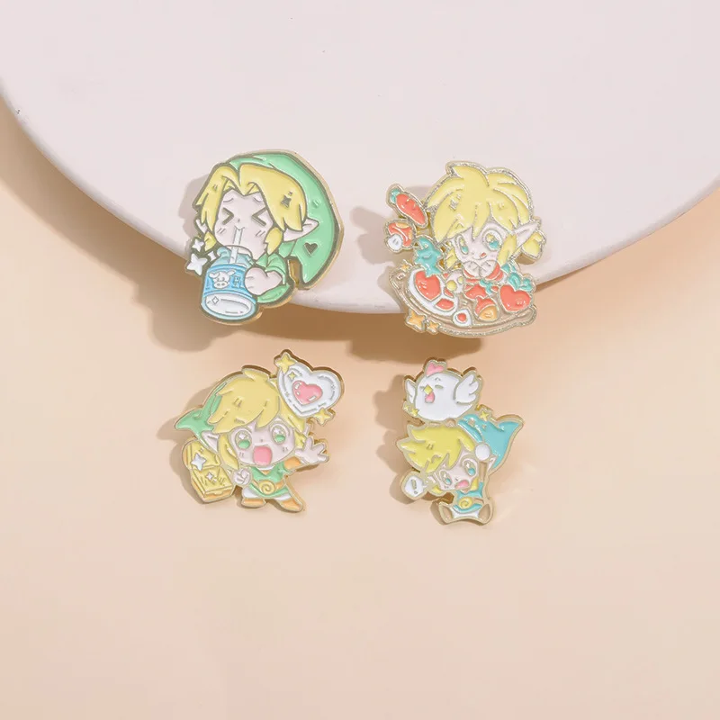 Kawaii Мультфильм Эмаль заколка игра лацкан булавки для рюкзака броши значки на