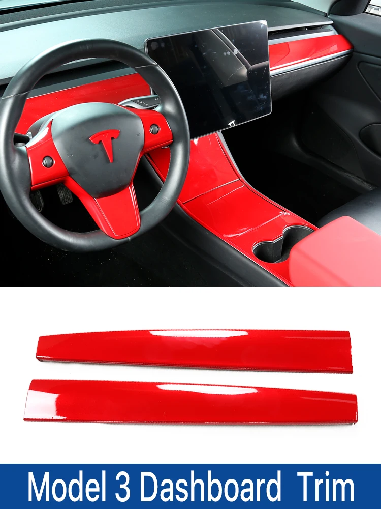 

Matt Carbon Fiber Instrument Panel Trims Dashboard Frame Trim Cover Car Inside Accessories For Tesla Model 3 Y 2016-2022 2018