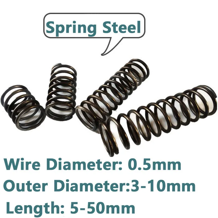 

10PCS Small Spring Y-type Compression Spring Compression Steel Spring Steel 0.5mm