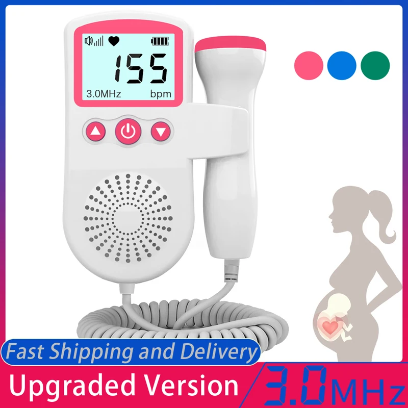 

Baby Monitor Fetal Doppler Ultrasound Fetus Doppler Detector Household Portable Sonar For Pregnant No Radiation Pregnancy LCD3.0