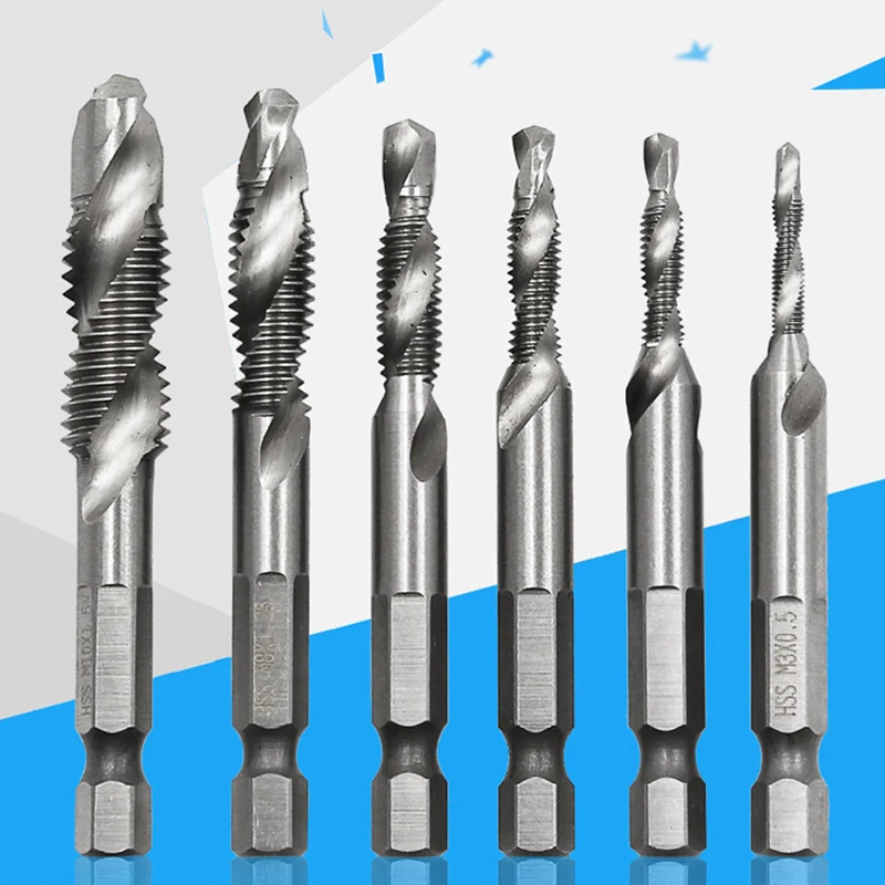 

HSS Titanium Plated Drill Bits Screw Male Thread M3 M4 M5 M6 M8 M10 Metric Tap Drill Screw 1/4 Hex Shank Machine Compound Thread