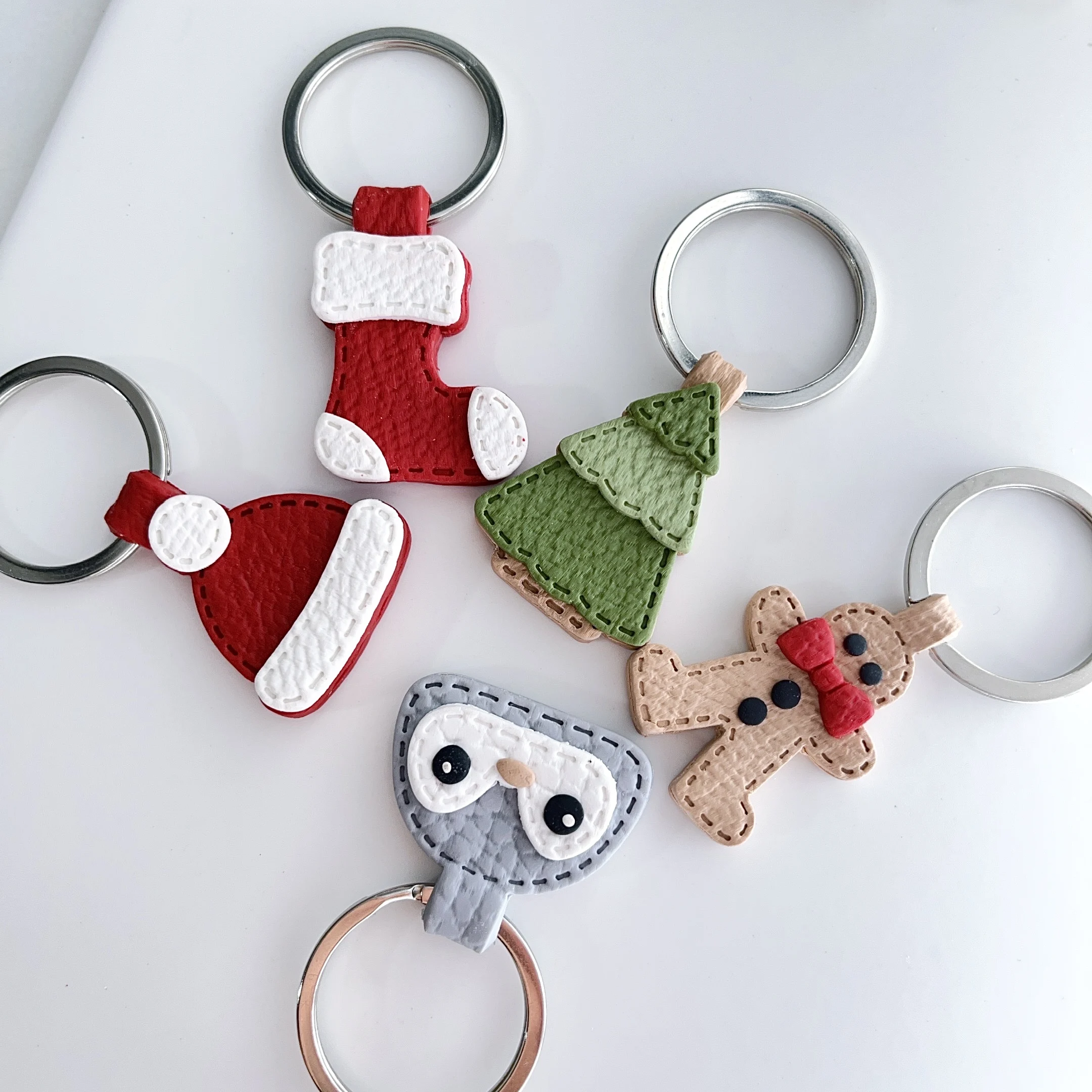 Мягкий трапециевидный брелок Рождественская полимерная фотография глина для