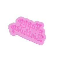silicone 3d happy birthday letters mold ice jelly chote mold birthday cake decorating tool