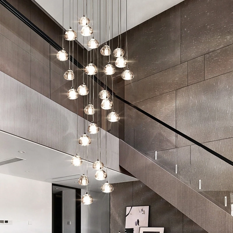 Peach Shape LED Ceiling Chandeliers For Bedroom Headboard Living Room Staircase Multi Head Crystal Pendant Lamp Indoor Lighting