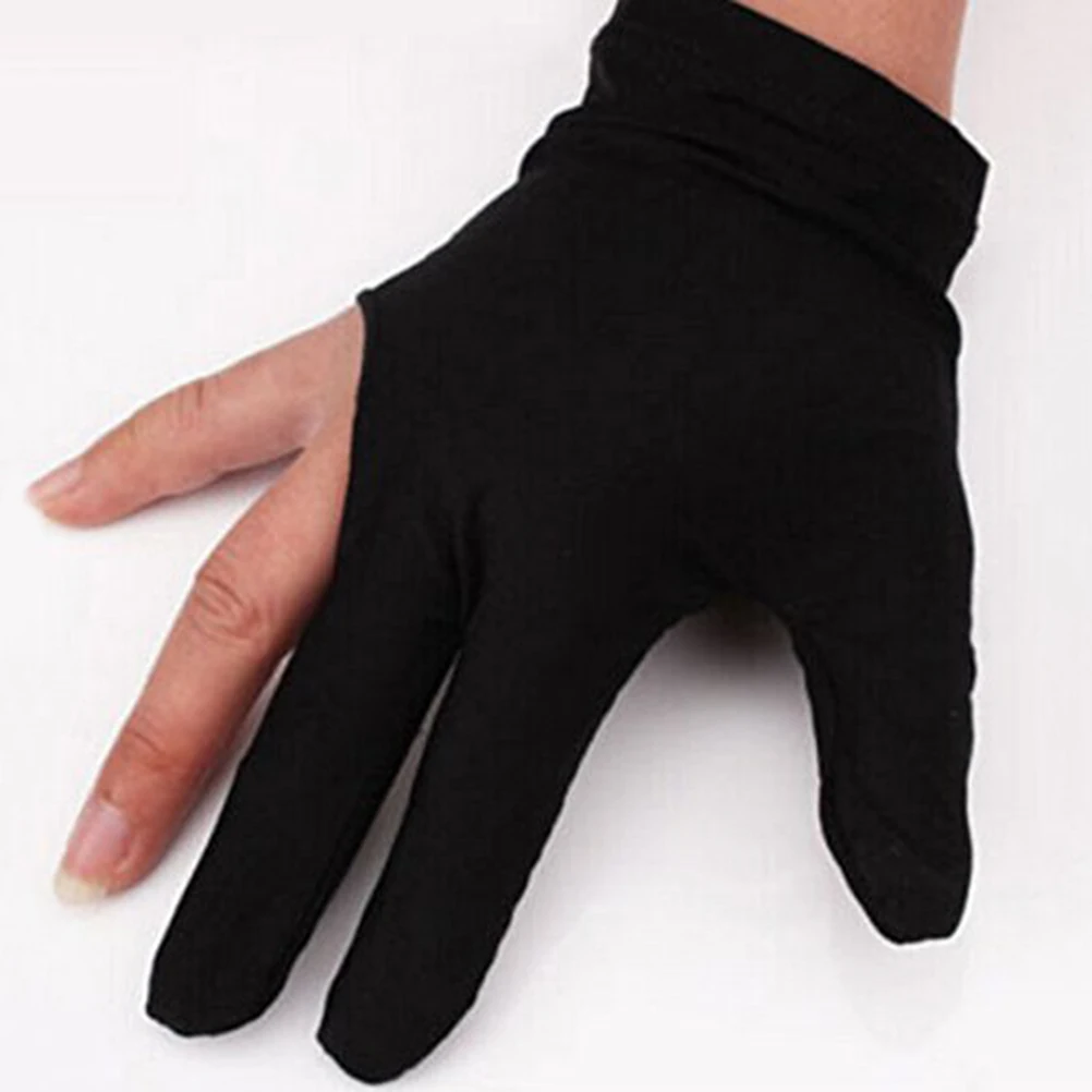 

1Pc Durable Nylon 3 Fingers Glove For Billiard Pool Snooker Cue Shooter Black