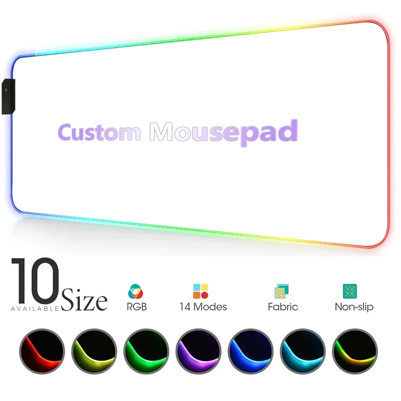 

RGB Custom Mouse Pad Xxl Backlit Desk Mat Gaming Accessories Keyboard Carpet Kawaii Pc Gamer Cabinet DIY Tabletop Mousepad Large