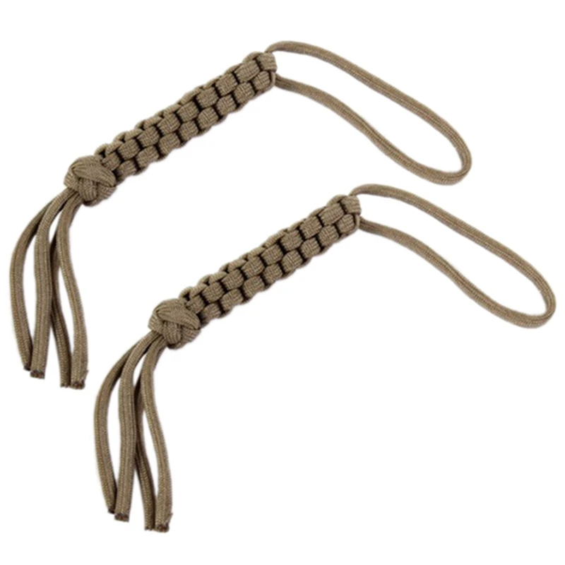 

2X Paracord Square Weave Knife Lanyard--Khaki