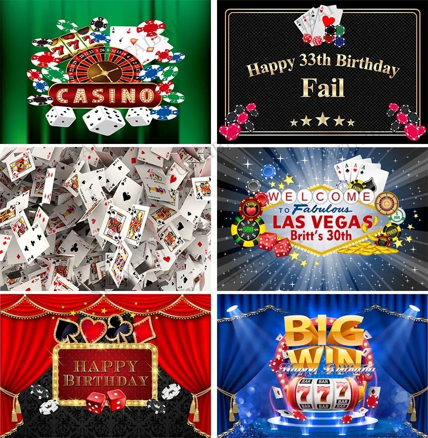 

Lucky Poker Solitaire Casino Party Backdrop Las Vegas Birthday Party Wall Hanging Curtain Photography Background Decor Props