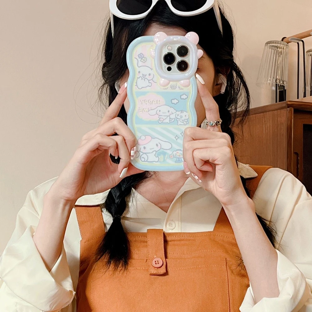 Милый мультяшный чехол Cinnamorolls Pochaccos с бантом Little Monster Lens для OPPO Realme 8 11 Pro Plus C33 C35 C55 4G