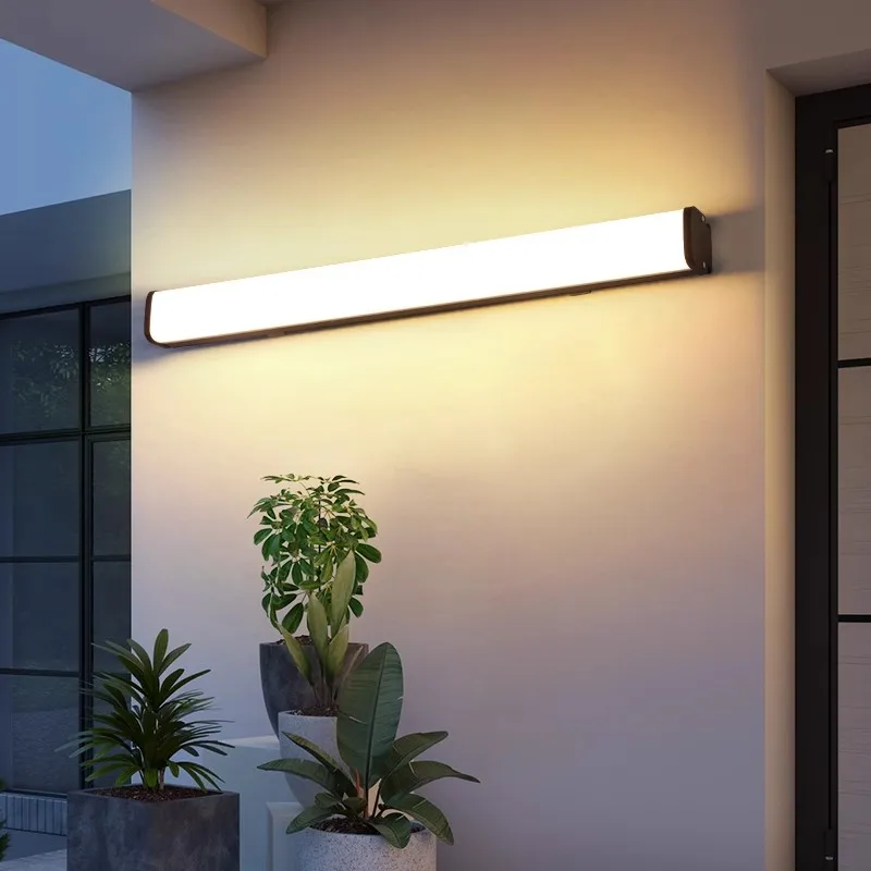 Длинные комнатные и уличные настенные светильники черно-белые декоративные для