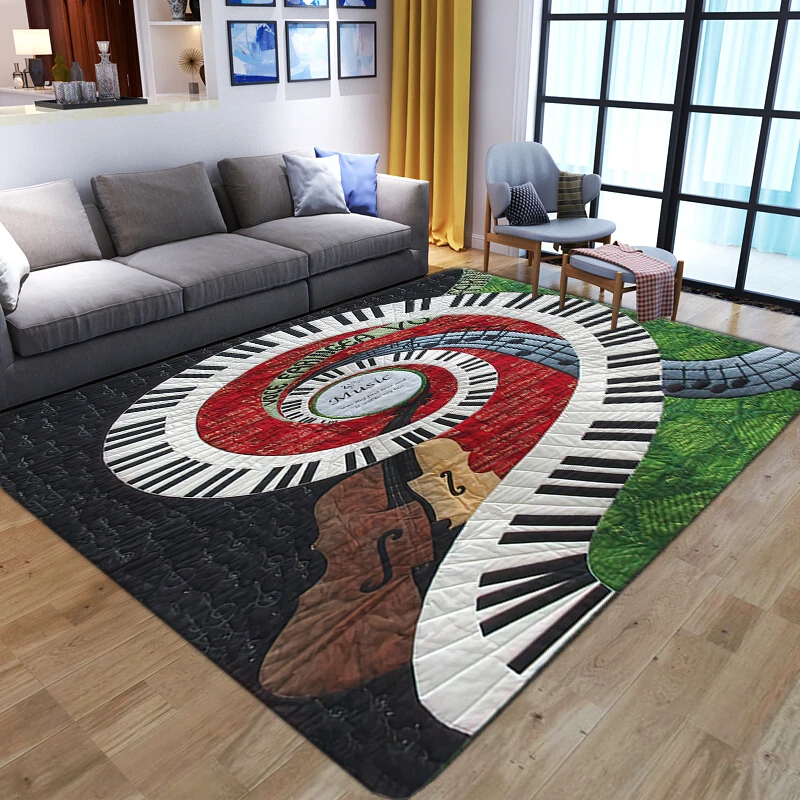 

Художественное фортепиано с гитарой для дома, гостиной, спальни, кухни, ванной комнаты, Нескользящие коврики, детский игровой коврик