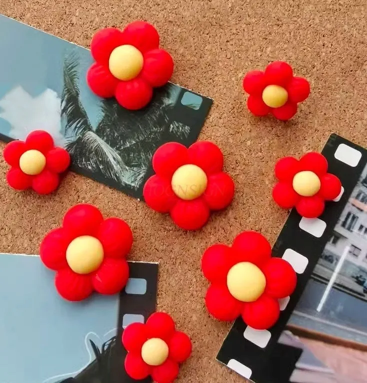 8 шт. большие и маленькие цвяхи с красным цветком креативные I-образной формы