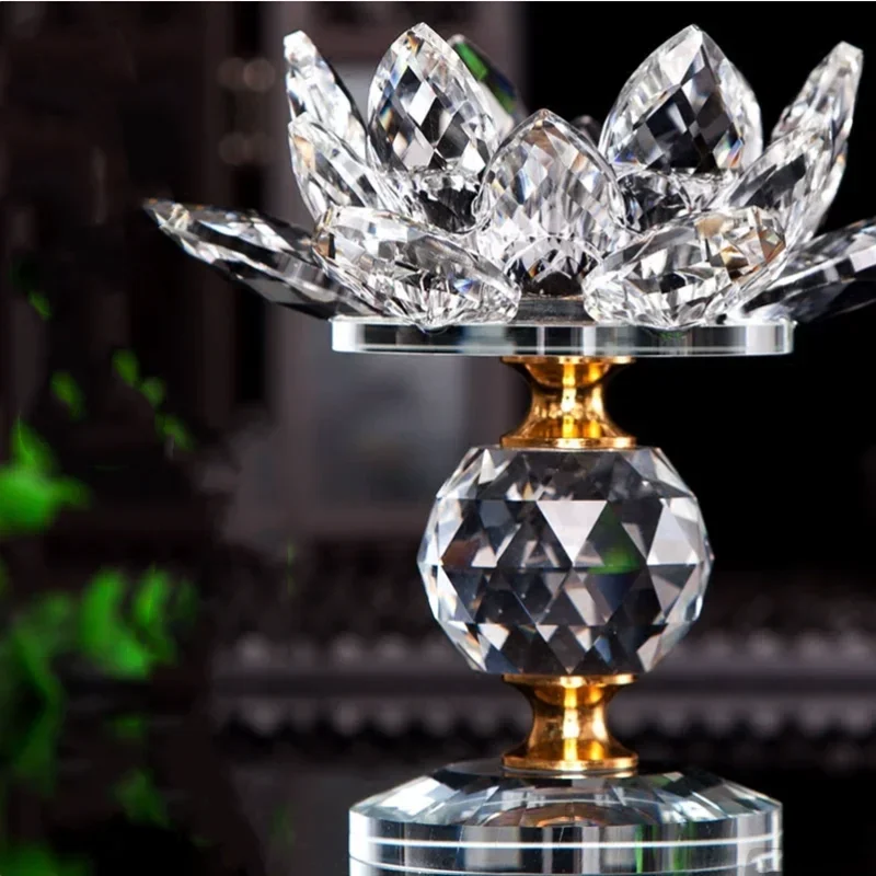 Бытовой красочный хрустальный подсвечник в виде лотоса держатель лампы с маслом