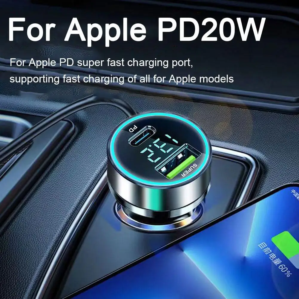 

Pd 20 Вт автомобильное зарядное устройство, супер быстрая зарядка, адаптер Usb типа C, портативный для 14 Pro Max 13 12 11, адаптер зарядного устройства 2 K4w7