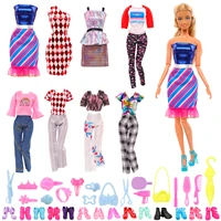 barwa fashion new 28 itemsset dolls accessories 5 dress 5 shoes 18 accessories for barbie doll 30cm birthday gift for girl