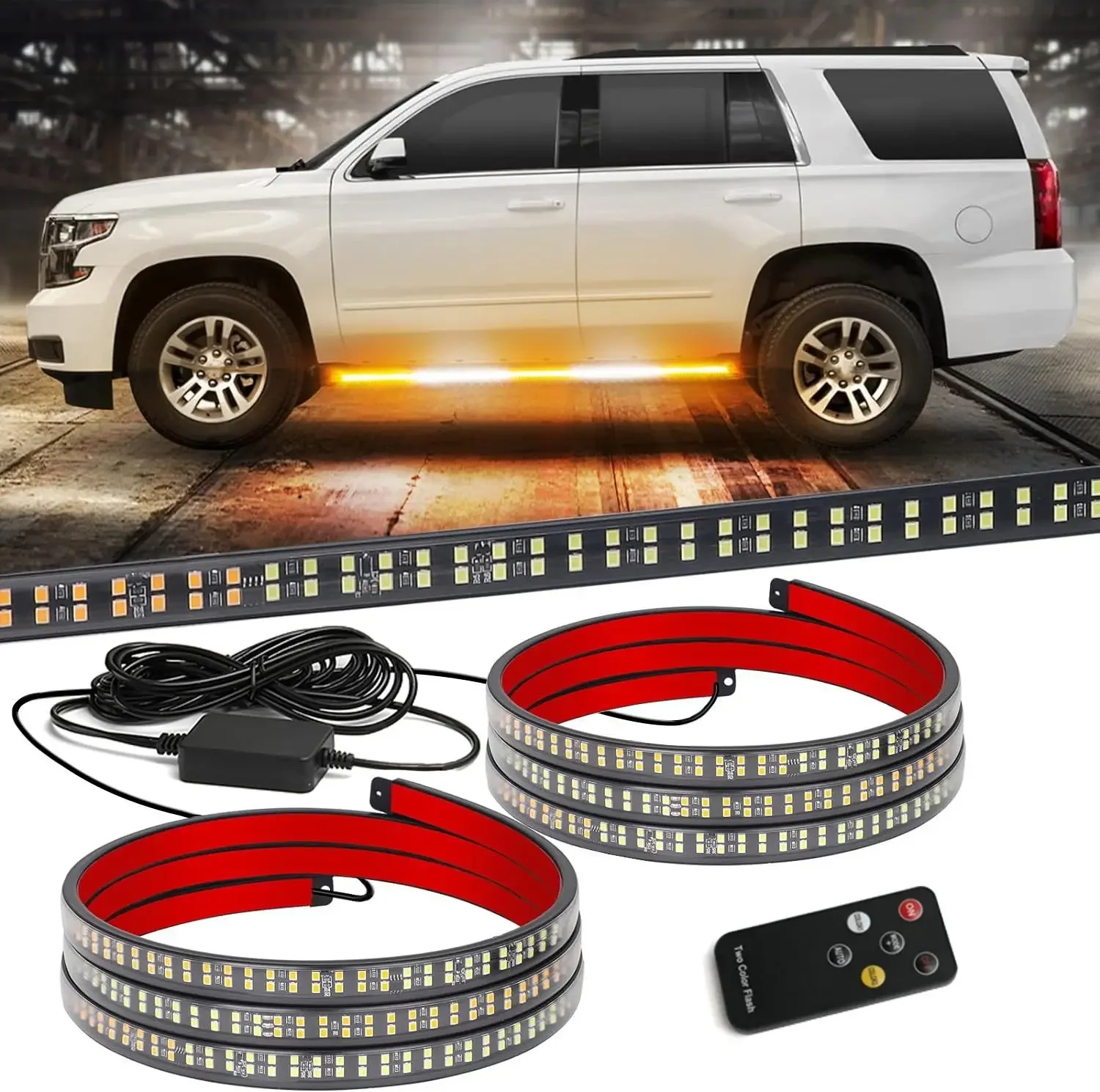 

Осветляет ваш пикап со светодиодной подсветкой, декоративная световая полоса, аварийные мигающие сигнальные огни, 12-24 В