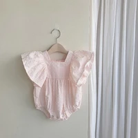 brand new toddler infant newborn baby girl sleeveless ruffles bodysuit jumpsuit clothes outfit baby pink cute
