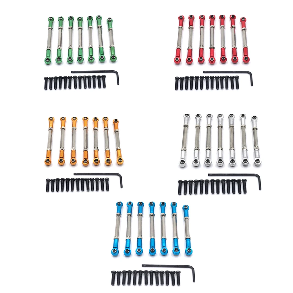 

7Pcs Metal Servo Link Adjustable Linkage Pull Rod Remote Control Truck 1:10 Crawler Upgrade Spare Parts Modification