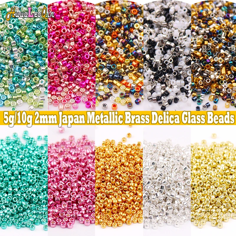 

5g/10g Japan Metallic Brass Delica Glass Beads Uniform 10/0 Antique Loose Seed Beads for Needlework Jewelry Making Accessories