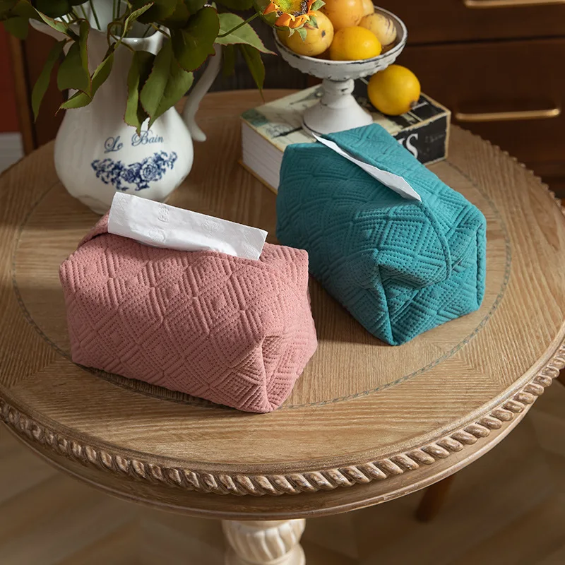 

Solid Color Macaron Family Car Tissue Set Plain Hotel Paper Bag Portable Desktop Tissue Box