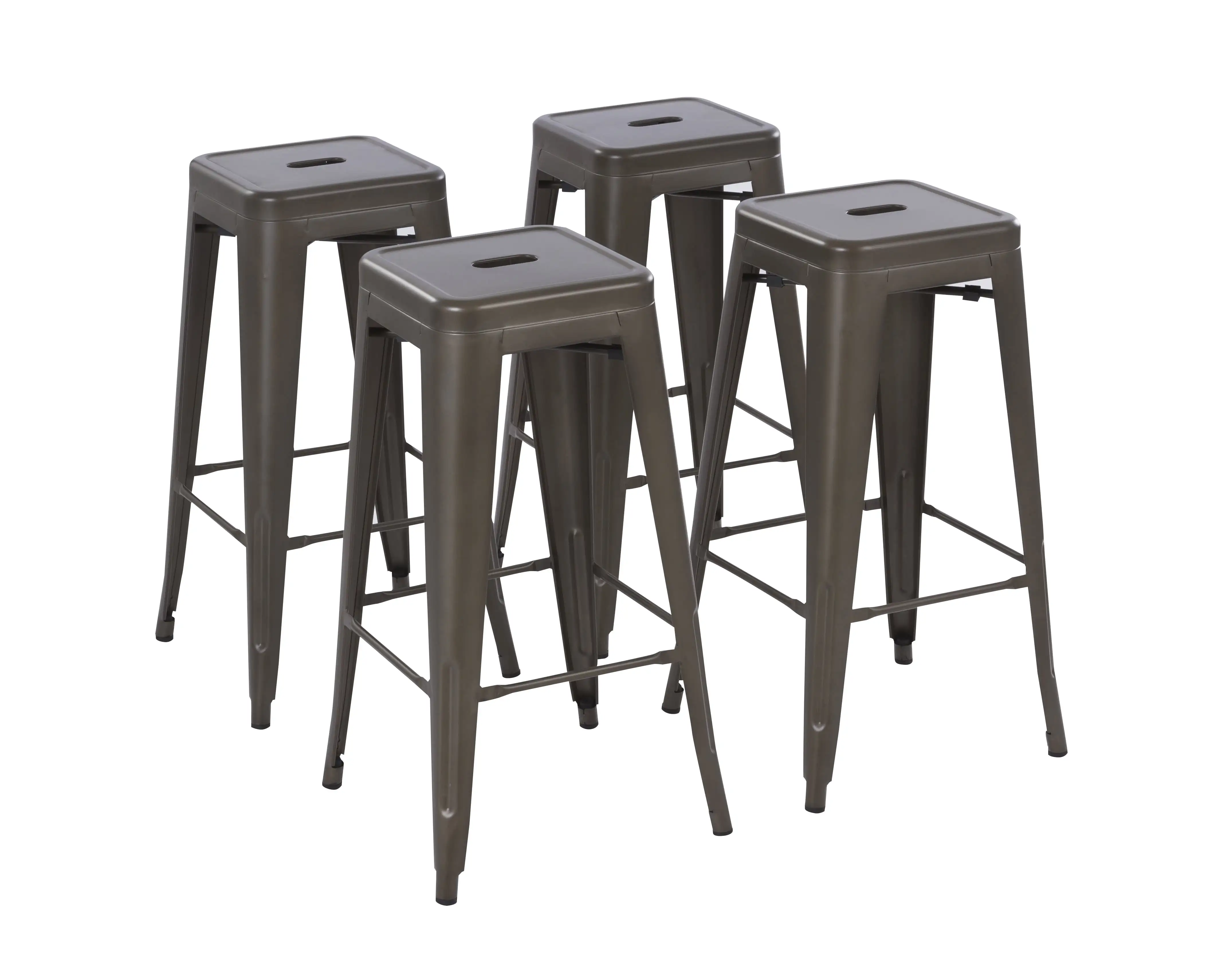 

Howard 30inch Stackable Metal Stool, Set of 4, Include 4 Stools Gunmetal Color, 17"(L) x 17"(W) x 30"(H) Backless Style