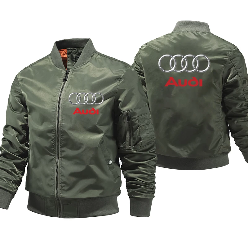 

2023 Audi Car Logo Bomber Jacket Mens Clothes Streetwear Men Baseball Jacket Coat Motorcycle Racing Clothes Jackets Custom Logo