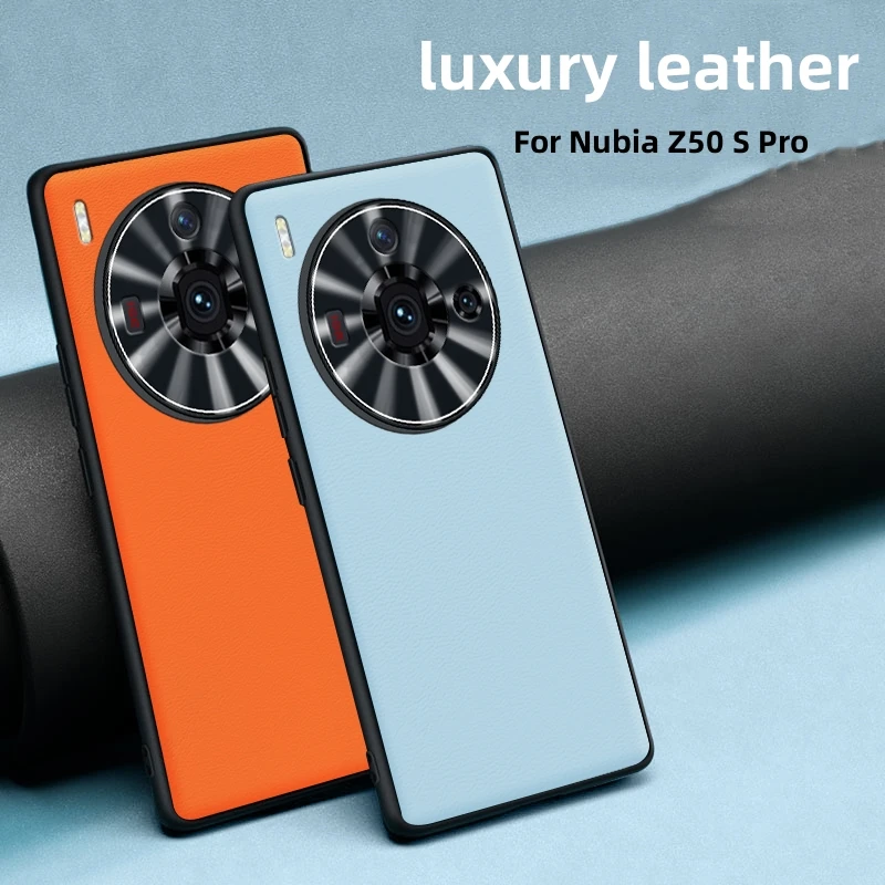 Роскошный кожаный чехол для Nubia Z50 S Pro металлическая защитная задняя крышка