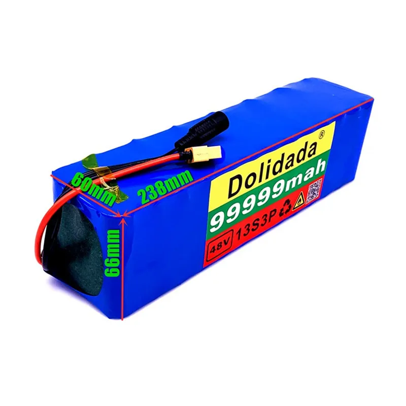48v999mah 1000w 13S3P XT60 48V комплект литий-ионный батарей 99999mah для 54,6 v E-bike Электрический велосипед Скутер с BMS + зарядное устройство (art.: 3920c185eae32) - 3920c185eae32