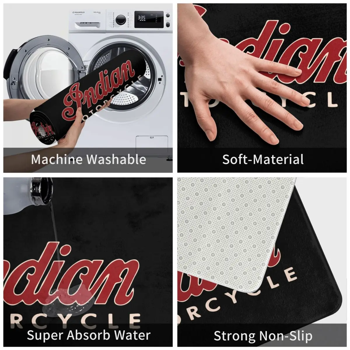 Толстый Ретро индийский мотоциклетный Придверный коврик для ванной комнаты